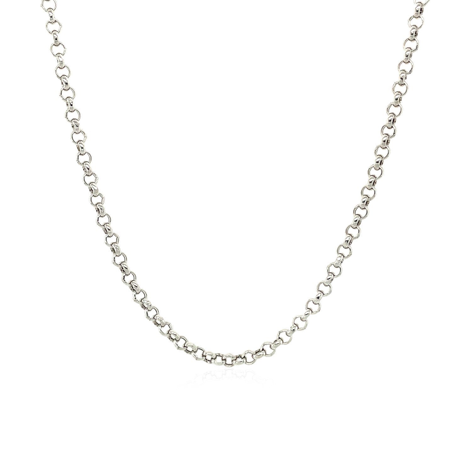2.3mm 14k White Gold Rolo Chain Bids.com