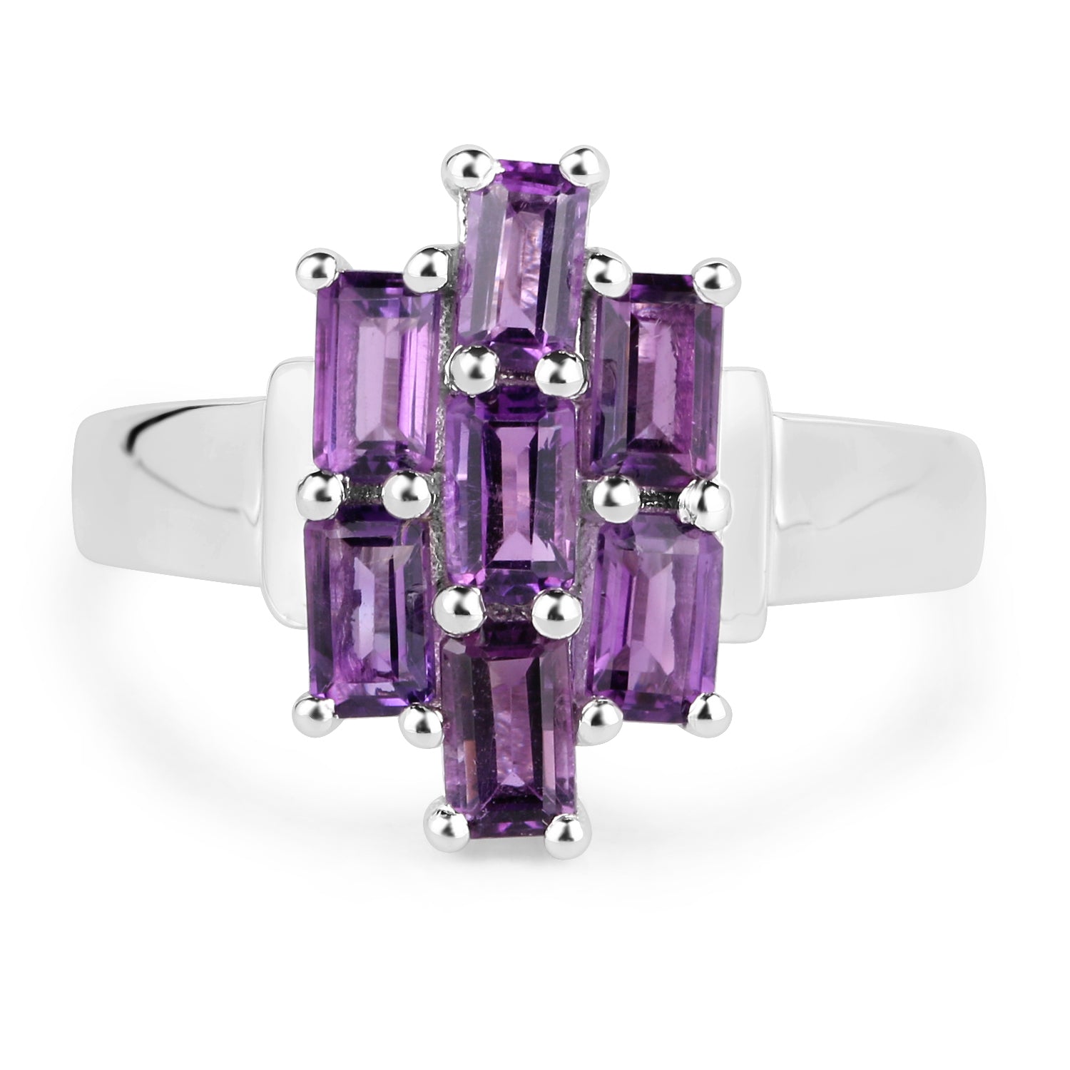 2.80 Carat Genuine Amethyst .925 Sterling Silver Ring Bids.com