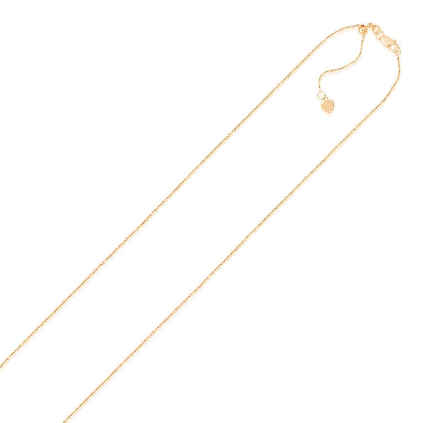 14k Rose Gold Adjustable Cable Chain 0.9mm Bids.com