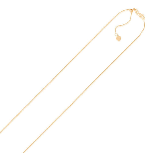 14k Rose Gold Adjustable Cable Chain 0.9mm Bids.com