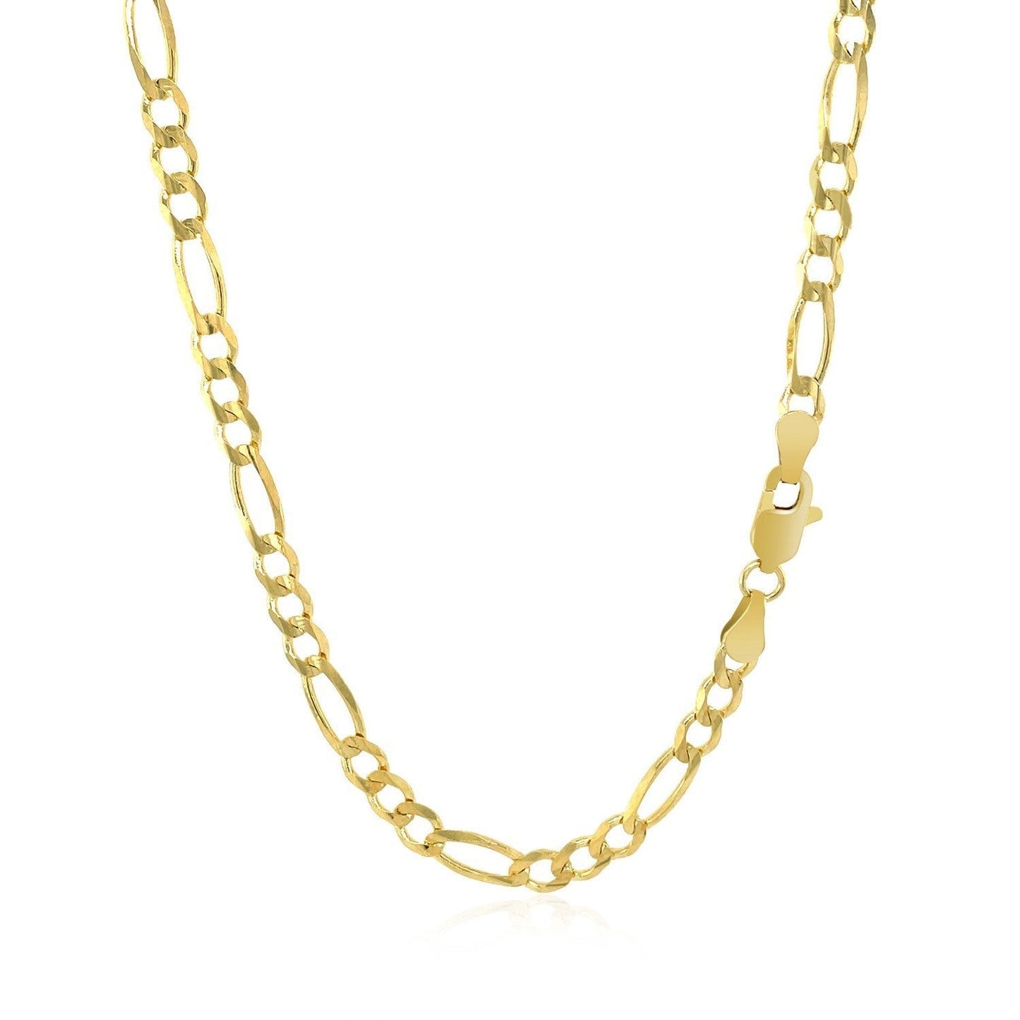 10K Yellow Gold Solid Figaro Chain (3.70 mm) Bids.com