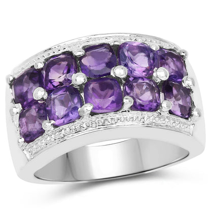 2.80 Carat Genuine Amethyst .925 Sterling Silver Ring Bids.com