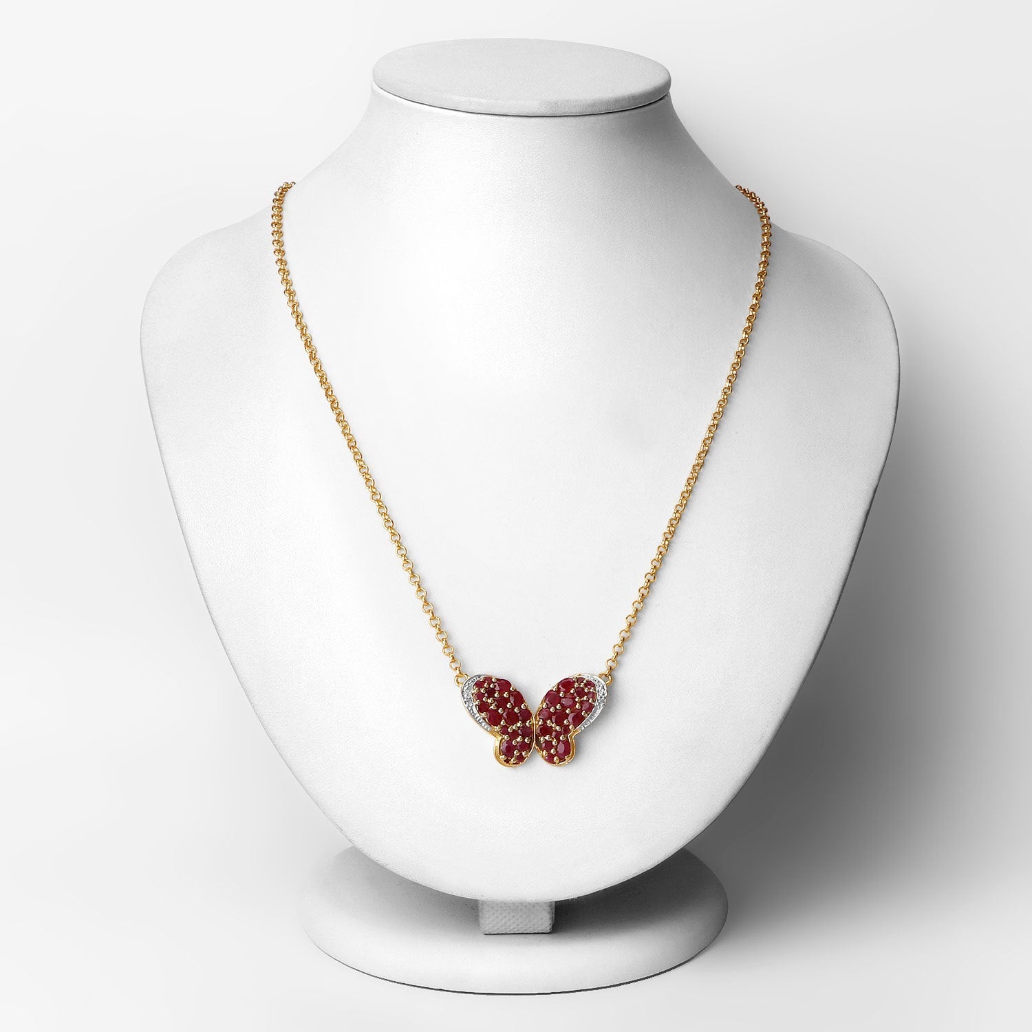 4.15 Carat Genuine Ruby and White Zircon .925 Sterling Silver Pendant Bids.com