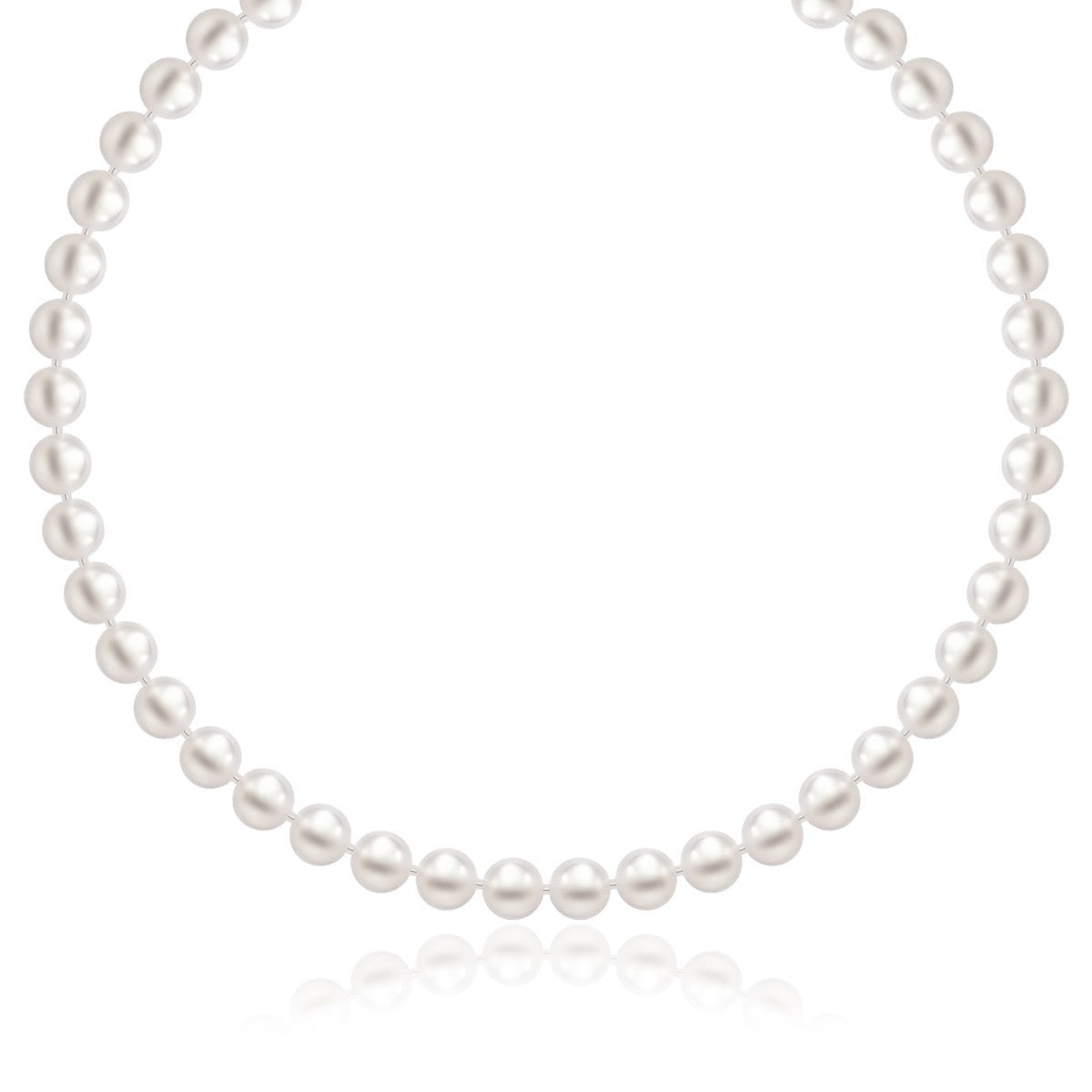 14k Yellow Gold Necklace with White Freshwater Cultured Pearls (6.0mm to 6.5mm) Bids.com