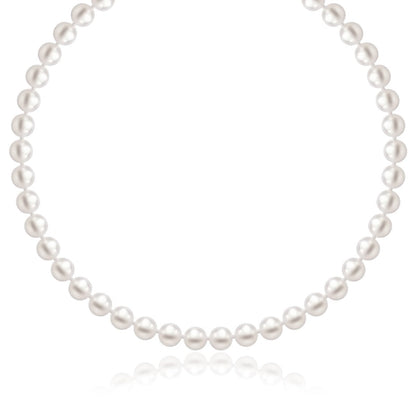 14k Yellow Gold Necklace with White Freshwater Cultured Pearls (6.0mm to 6.5mm) Bids.com