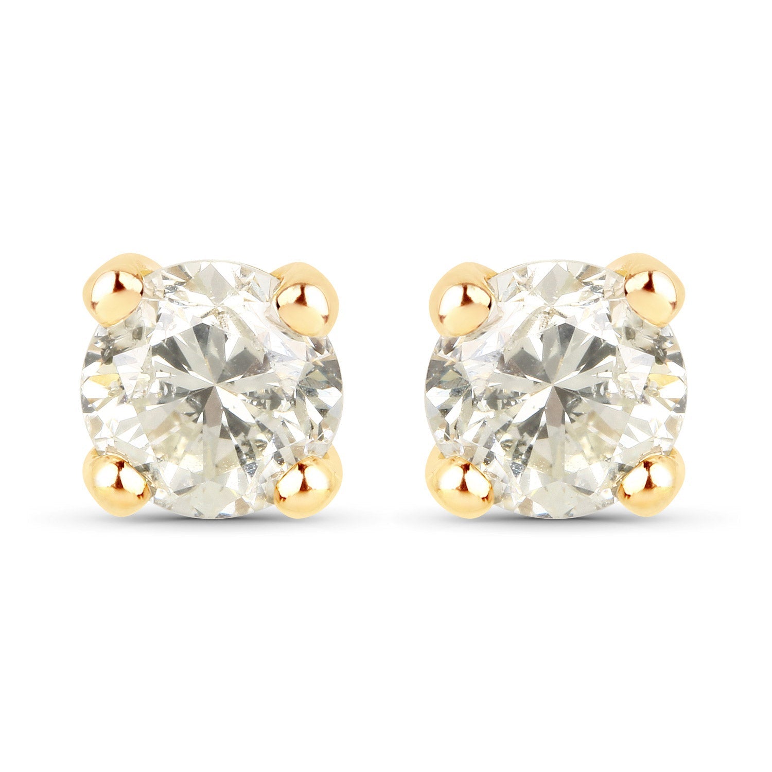 1.01 Carat Genuine LB Diamond 14K Yellow Gold Earrings Bids.com