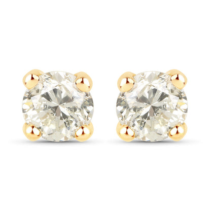 1.01 Carat Genuine LB Diamond 14K Yellow Gold Earrings Bids.com