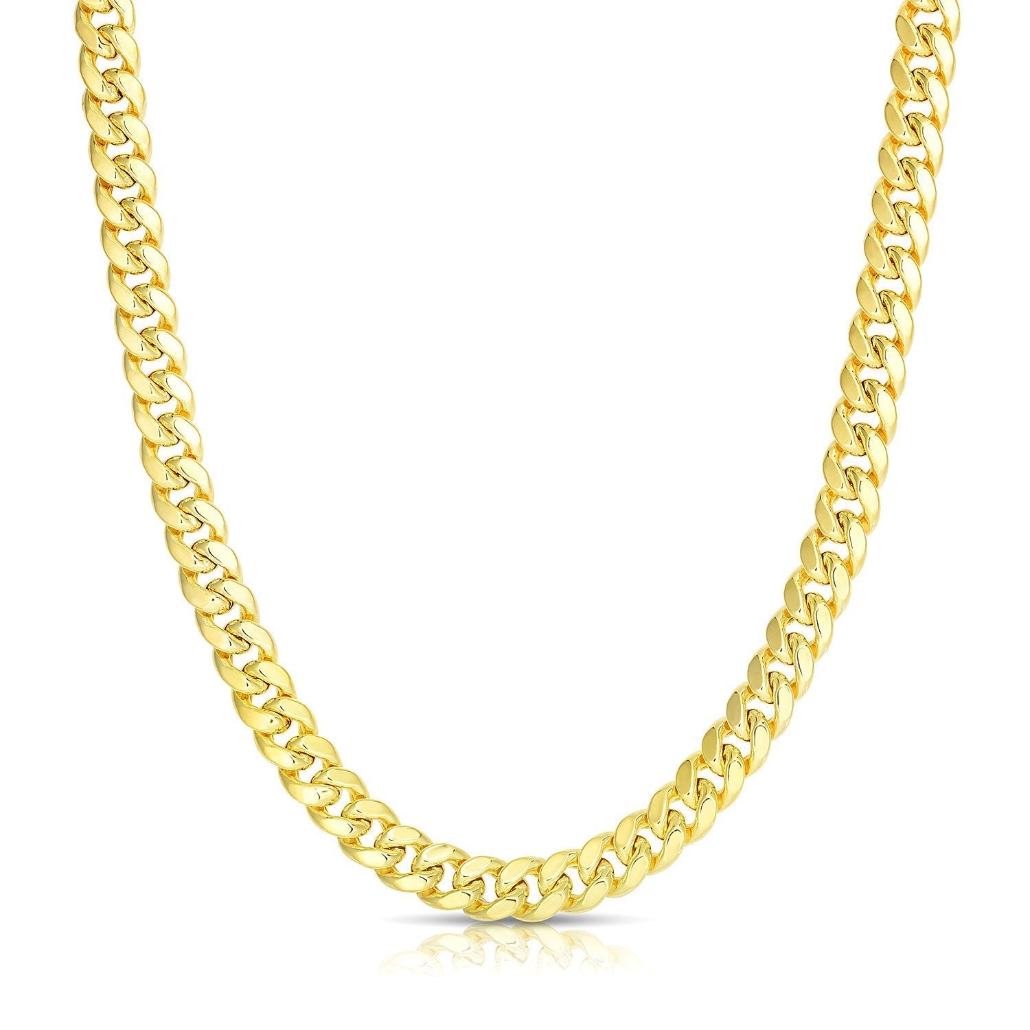 6.1mm 14k Yellow Gold Semi Solid Miami Cuban Chain Bids.com