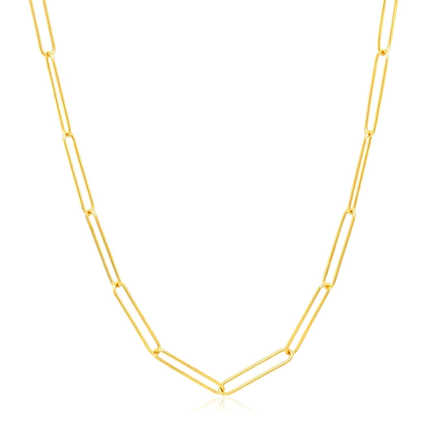 14k Yellow Gold Wire Paperclip Chain (2.7mm) Bids.com