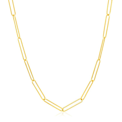 14k Yellow Gold Wire Paperclip Chain (2.7mm) Bids.com