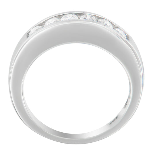 14K White Gold 3/4ct. TDW Diamond Channel Band Ring (H-I, I1-I2) Bids.com