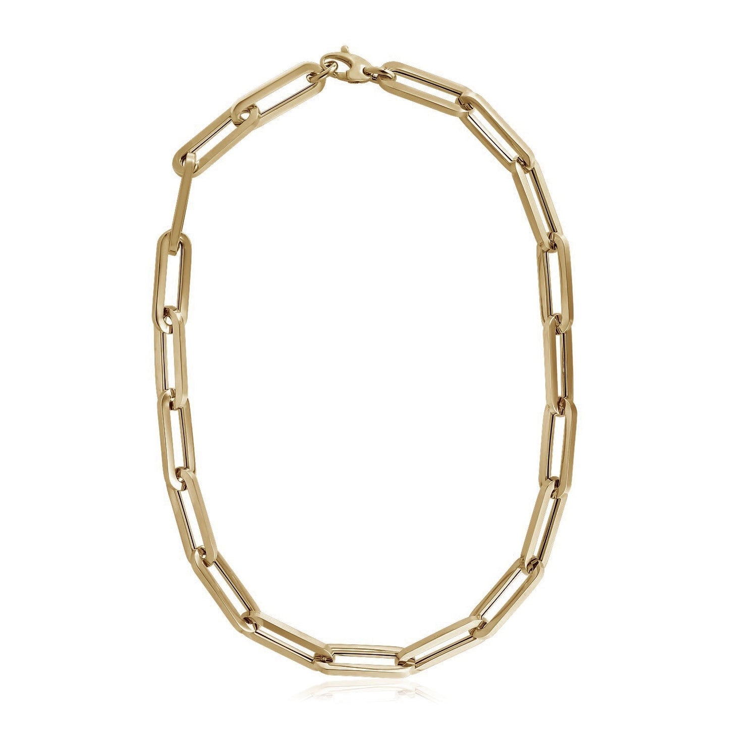 14k Yellow Gold Extra Wide Paperclip Chain Necklace Bids.com