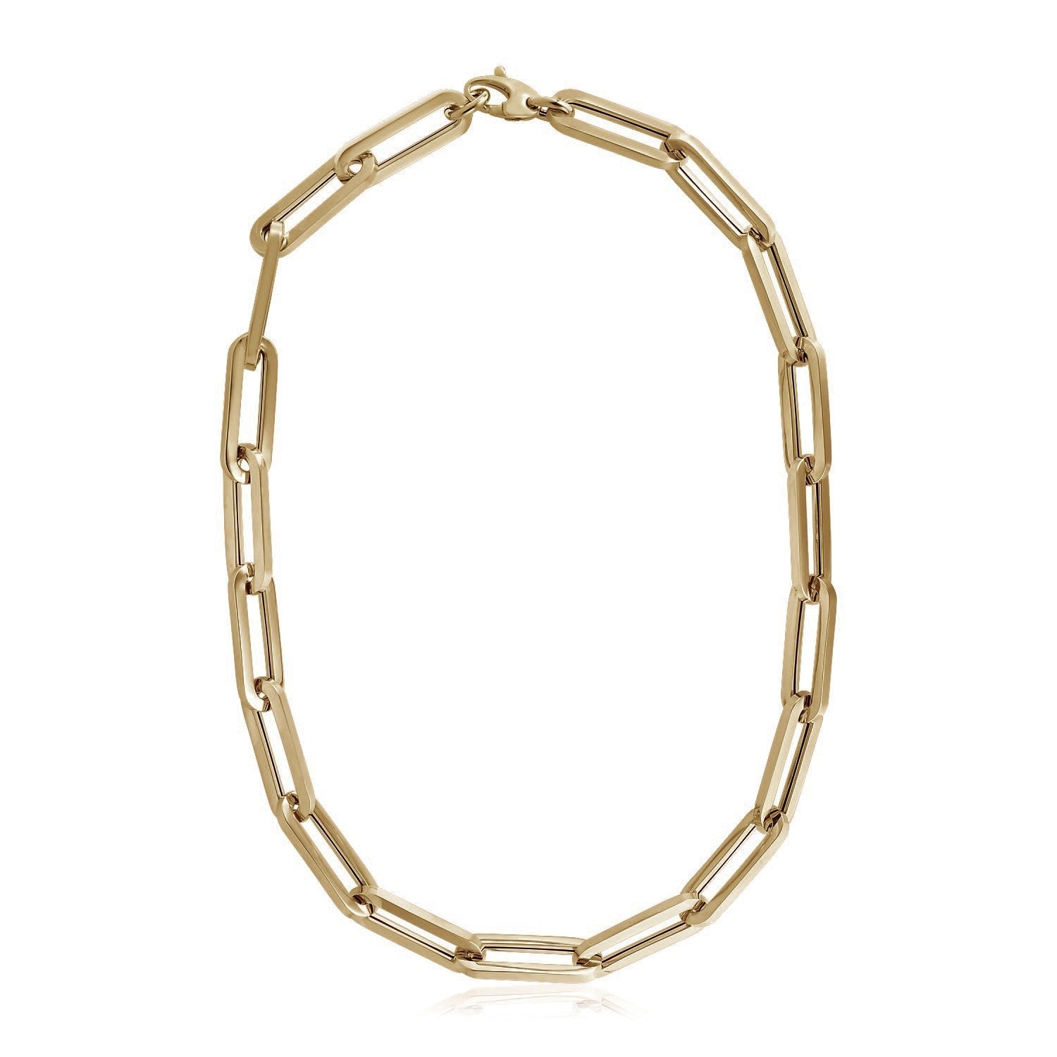 14k Yellow Gold Extra Wide Paperclip Chain Necklace Bids.com