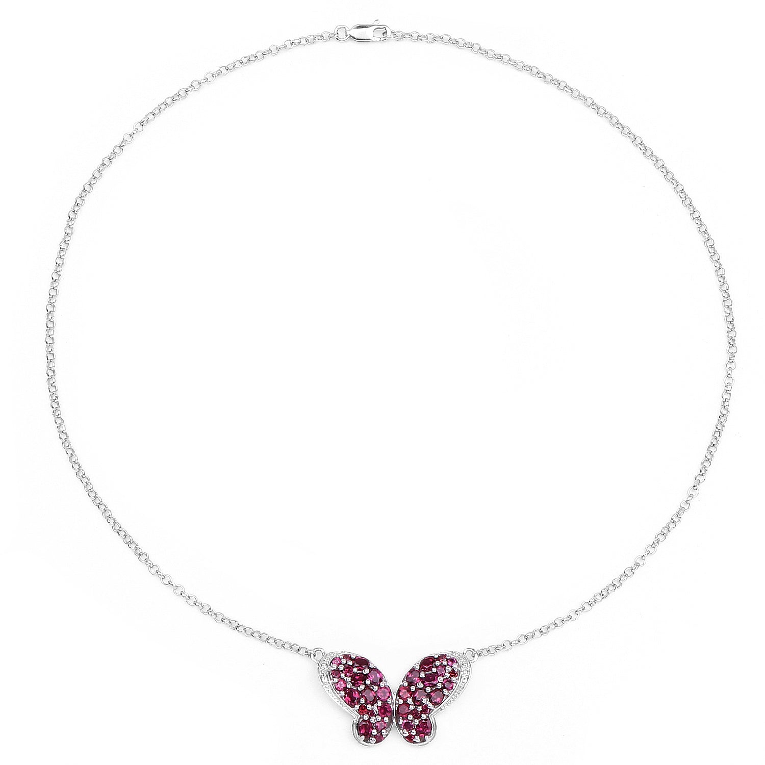 4.15 Carat Genuine Rhodolite and White Topaz .925 Sterling Silver Pendant Bids.com