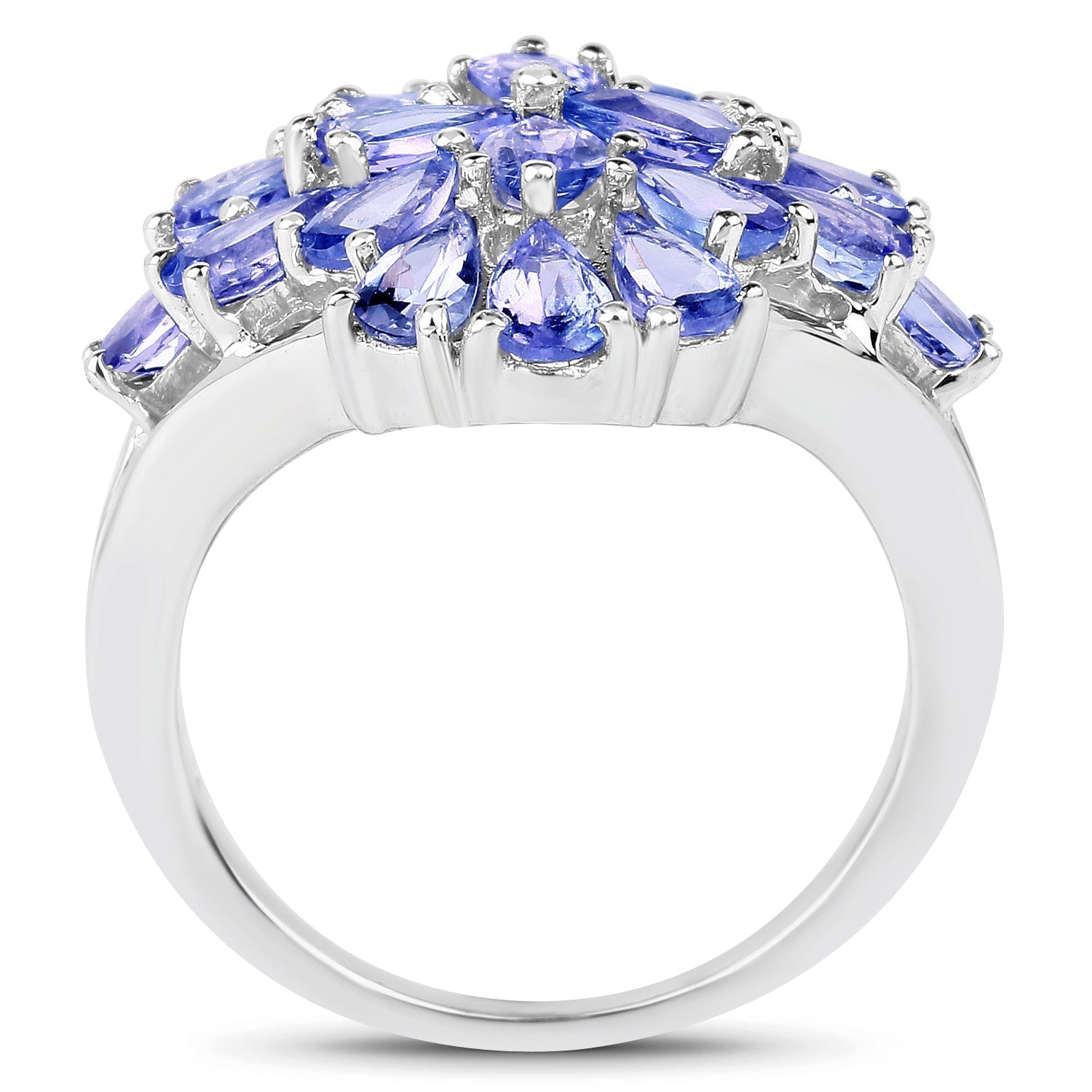 4.20 Carat Genuine Tanzanite .925 Sterling Silver Ring Bids.com
