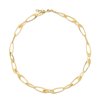 14K Yellow Gold Italian Oval Links Necklace Bids.com