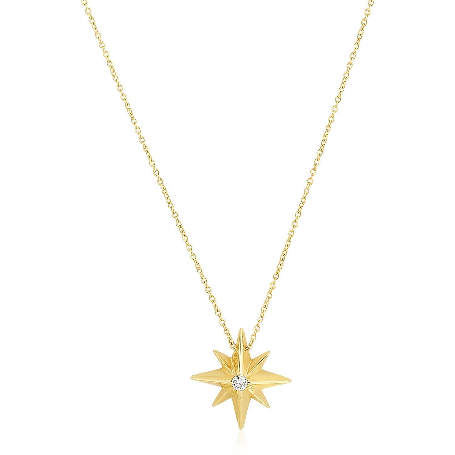 14k Yellow Gold High Polish North Star Necklace Bids.com