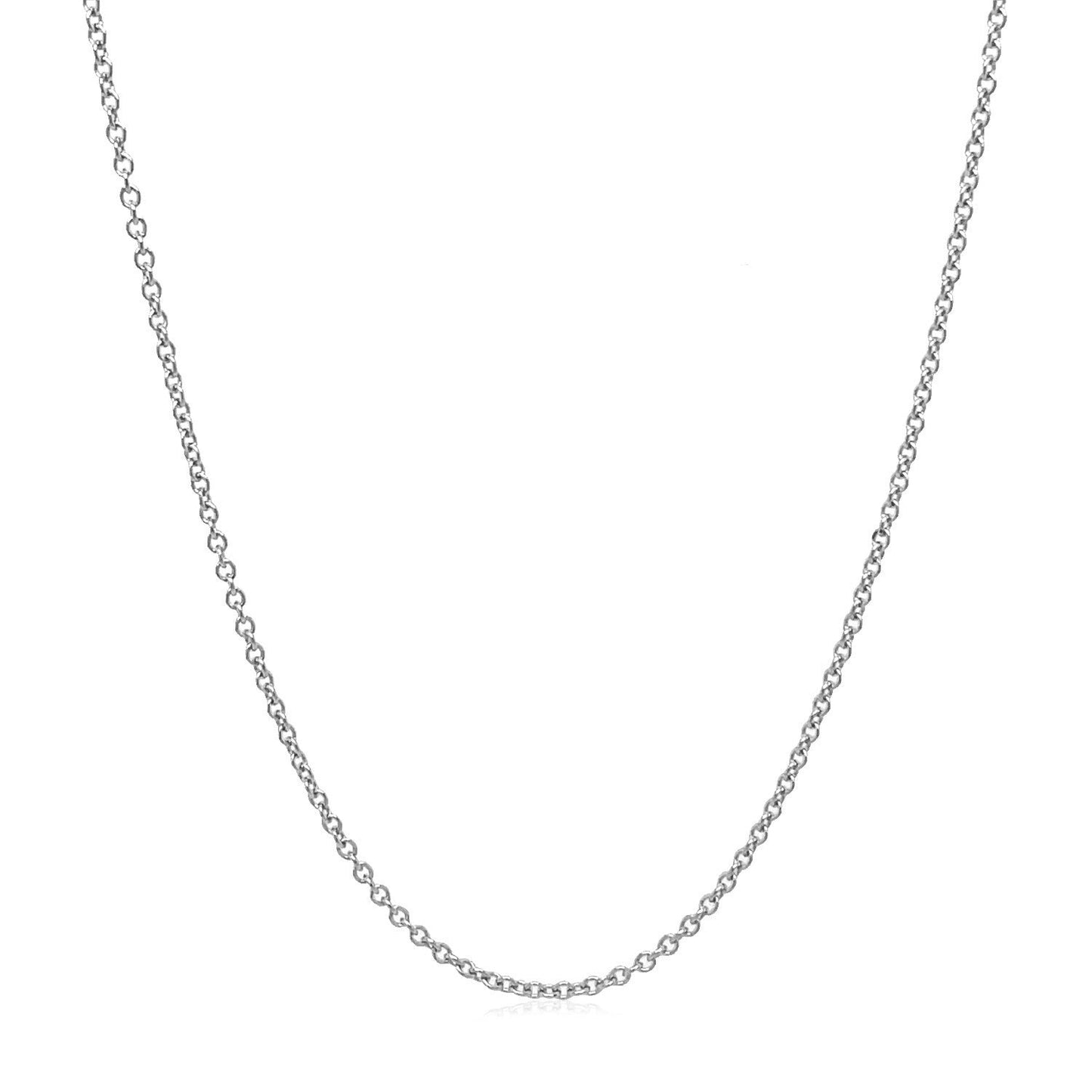 14k White Gold Round Cable Link Chain 1.3mm Bids.com