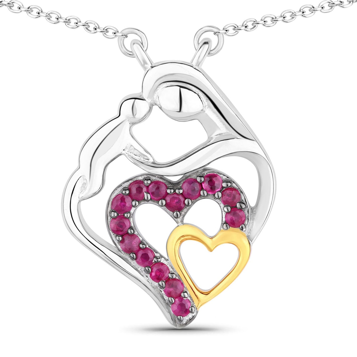 0.28 Carat Genuine Ruby .925 Sterling Silver Pendant Bids.com