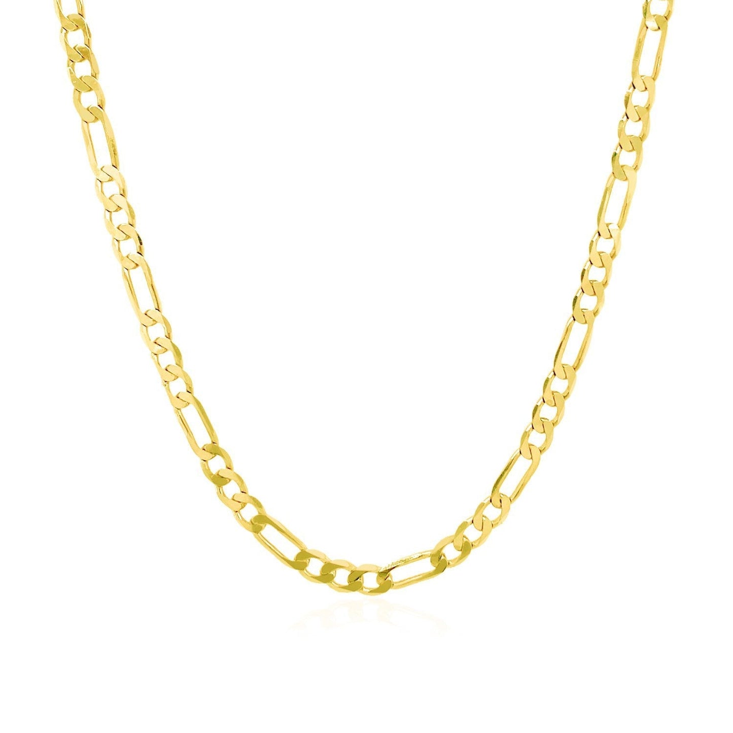 3.1mm 14k Yellow Gold Solid Figaro Chain Bids.com