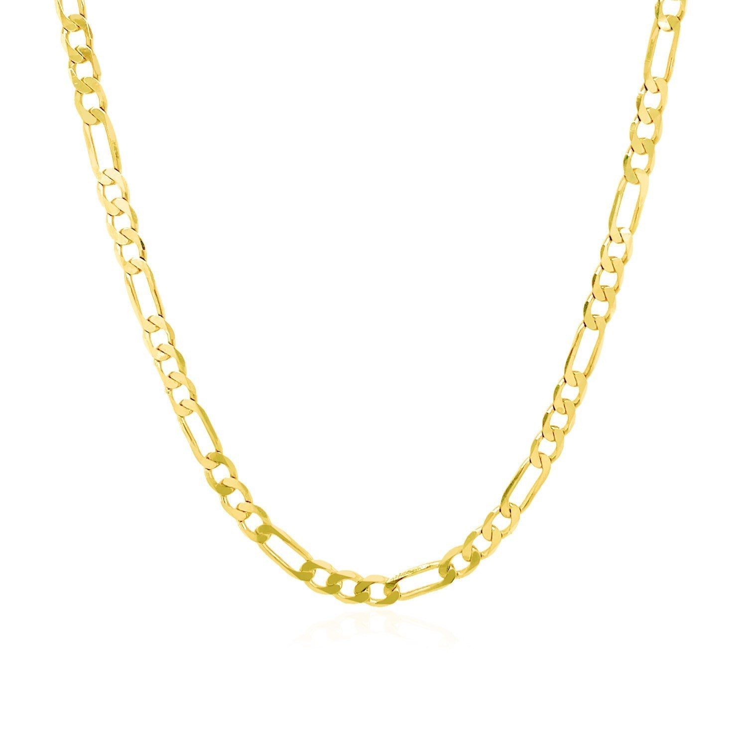 3.1mm 14k Yellow Gold Solid Figaro Chain Bids.com