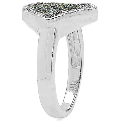 0.28 Carat Genuine Blue Diamond .925 Sterling Silver Ring Bids.com