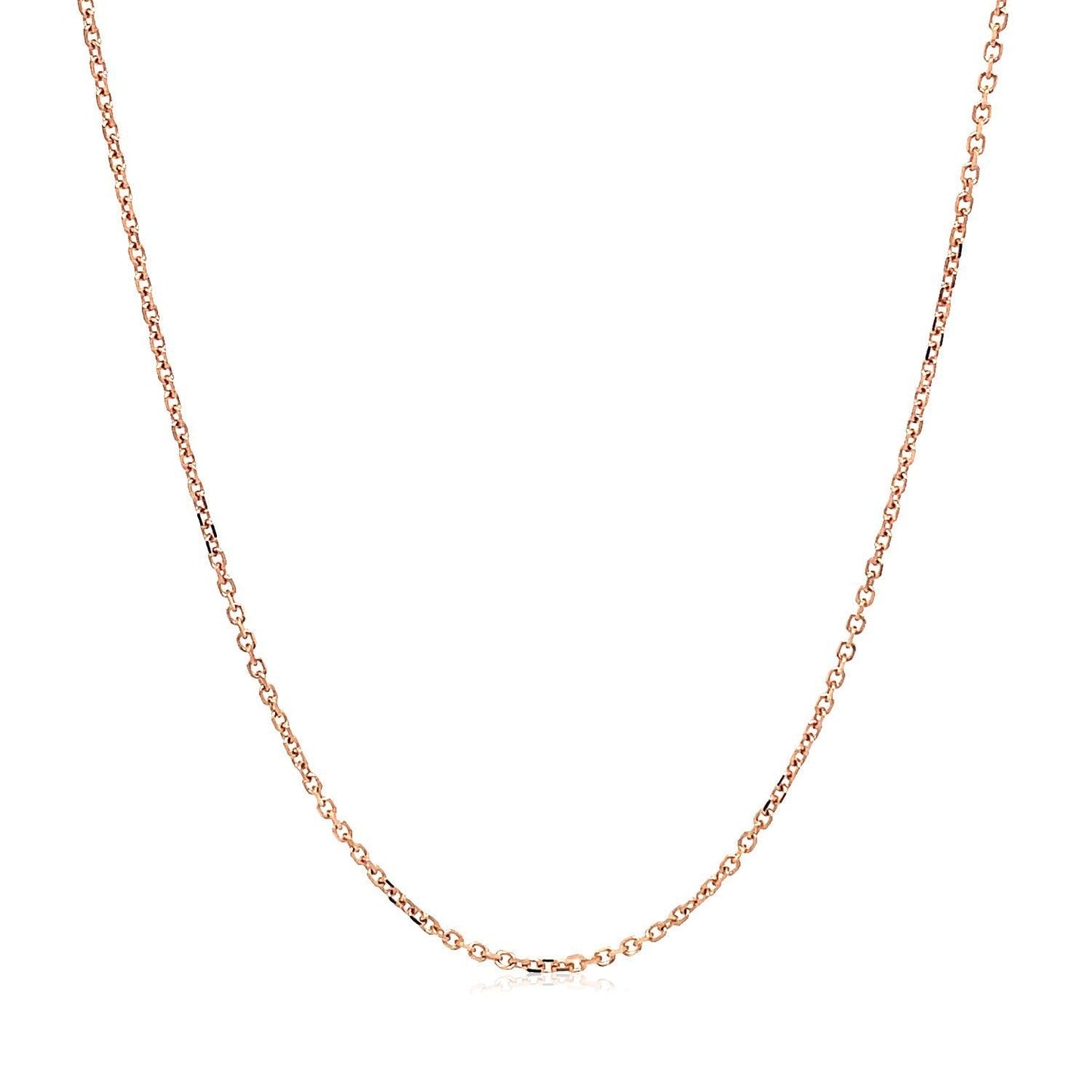 14k Rose Gold Diamond Cut Cable Link Chain 1.1mm Bids.com