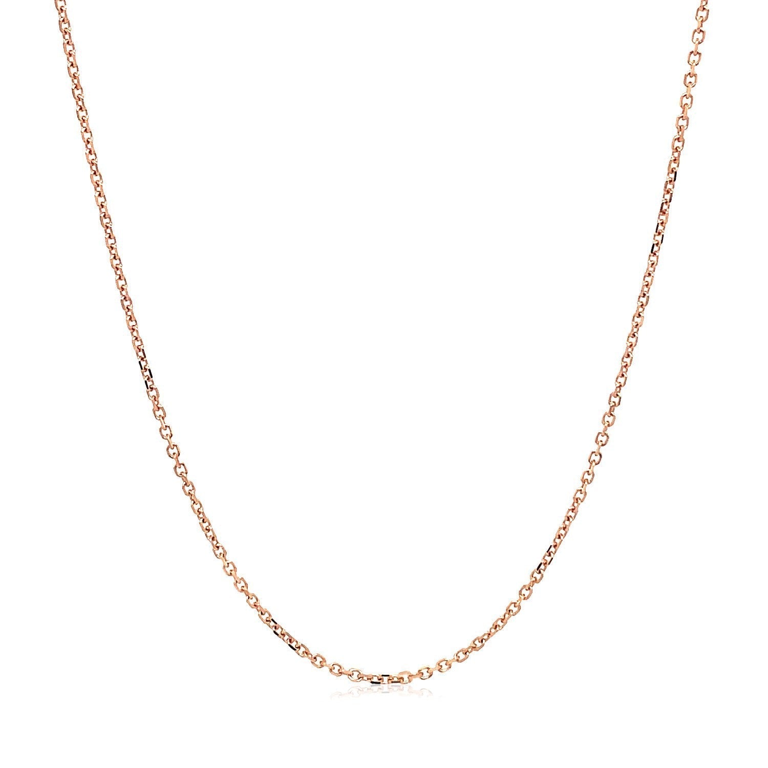 14k Rose Gold Diamond Cut Cable Link Chain 1.1mm Bids.com