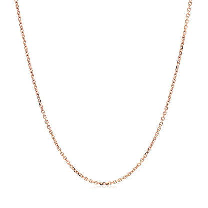 14k Rose Gold Diamond Cut Cable Link Chain 1.1mm Bids.com