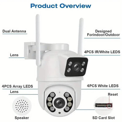 8MP Dual Lens WiFi PTZ Security Camera – Night Vision & Two-Way Audio DailySale