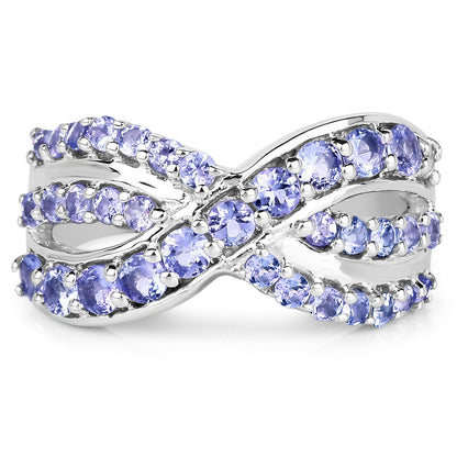 1.49 Carat Genuine Tanzanite .925 Sterling Silver Ring Bids.com