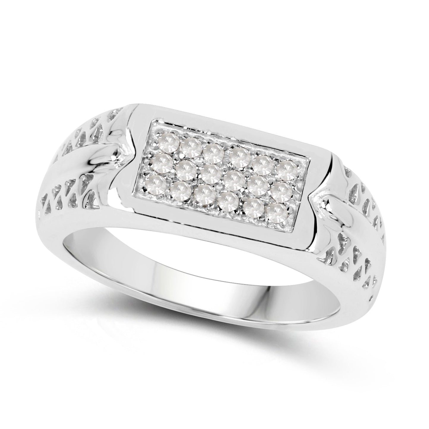 0.27 Carat Genuine White Diamond .925 Sterling Silver Ring Bids.com