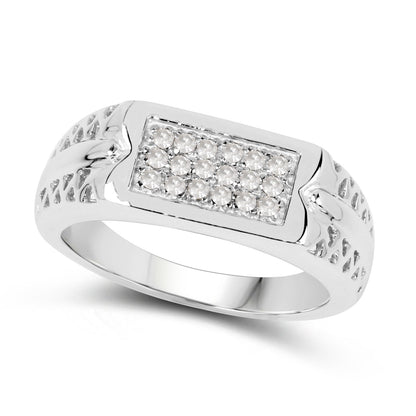 0.27 Carat Genuine White Diamond .925 Sterling Silver Ring Bids.com