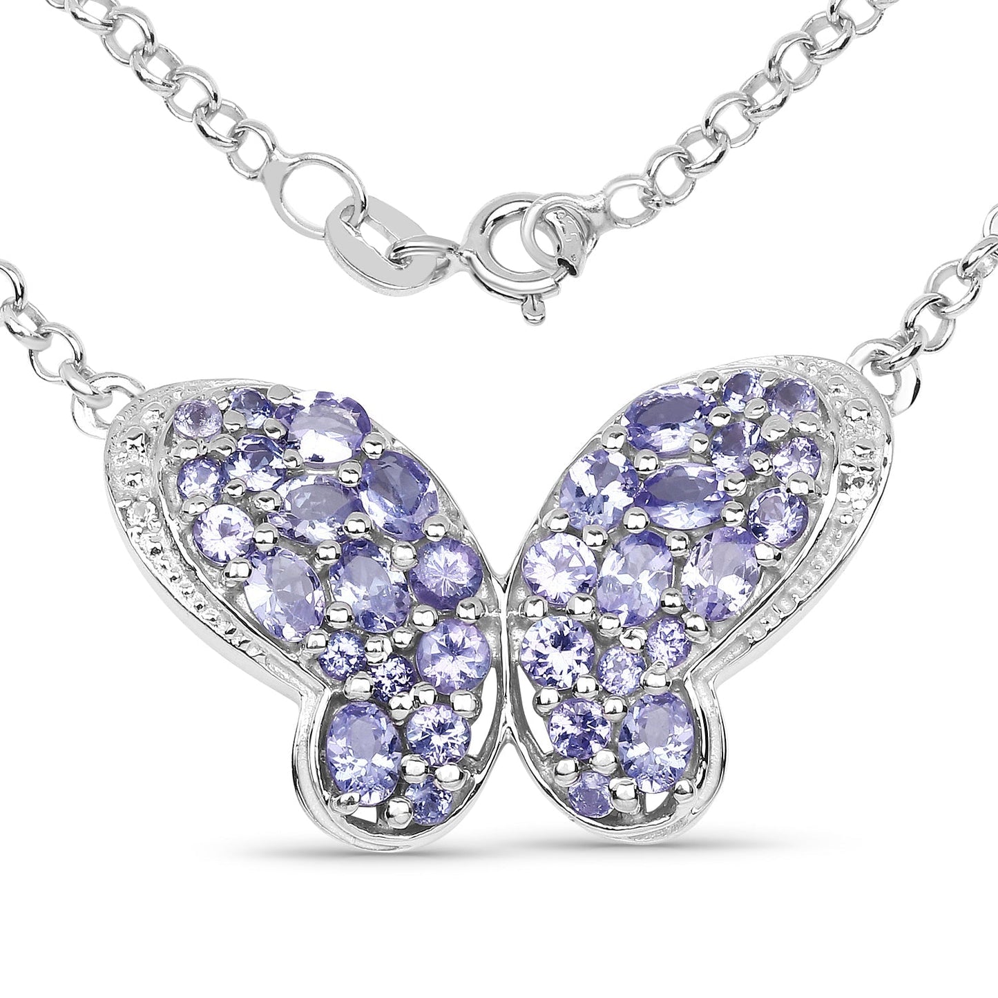3.31 Carat Genuine Tanzanite & White Topaz .925 Sterling Silver Pendant Bids.com