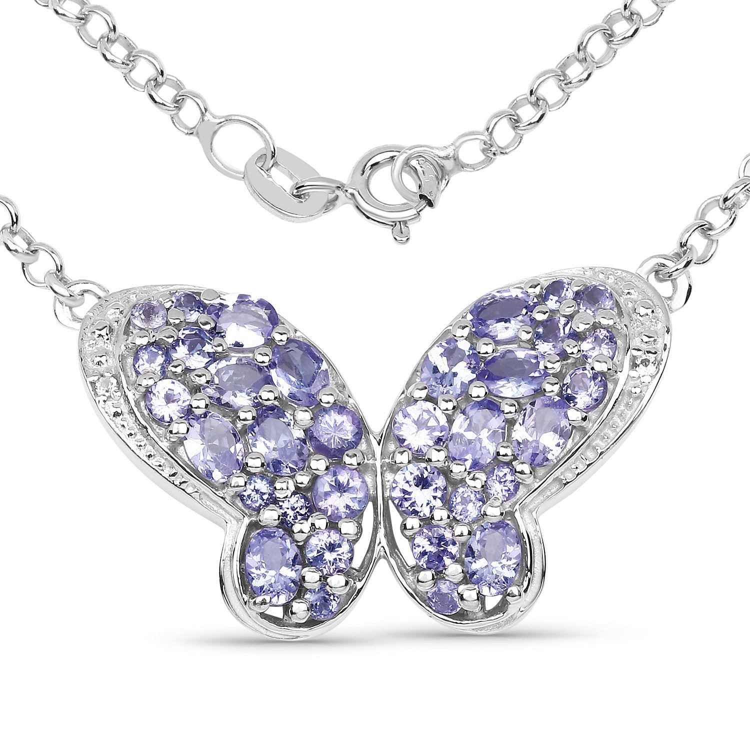3.31 Carat Genuine Tanzanite & White Topaz .925 Sterling Silver Pendant Bids.com