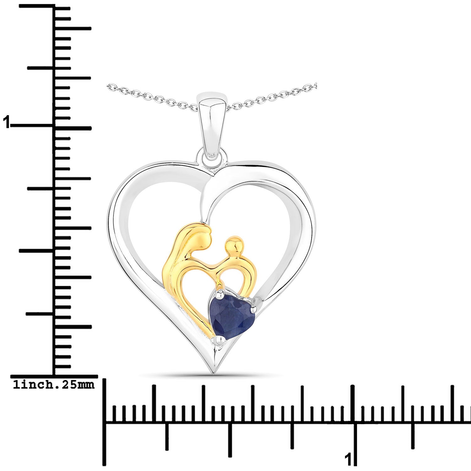 0.50 Carat Genuine Blue Sapphire .925 Sterling Silver Pendant Bids.com