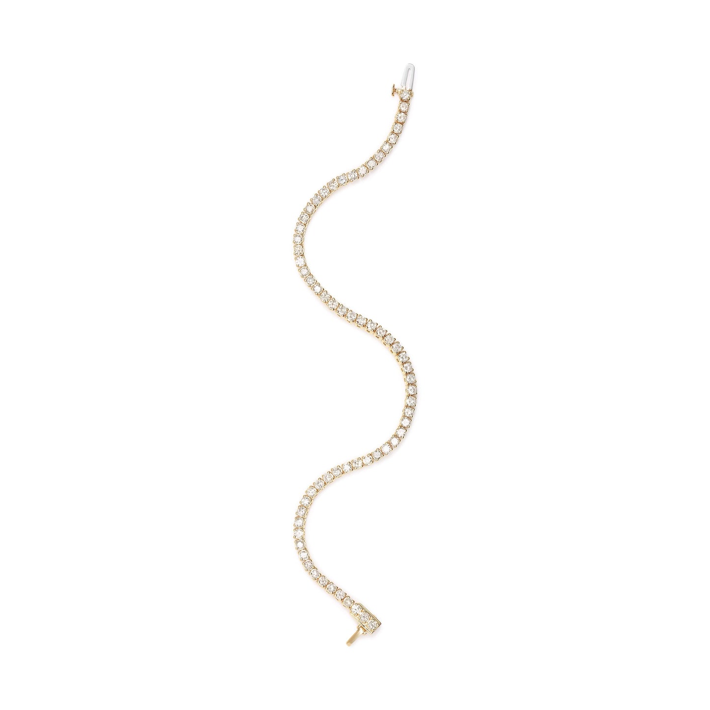 14K Yellow Gold 6.0 Cttw Classic 4 Prong Set Round Brilliant Cut Diamond Tennis Bracelet (K-L Color, VS2-SI1 Clarity) - 7.25" Bids.com