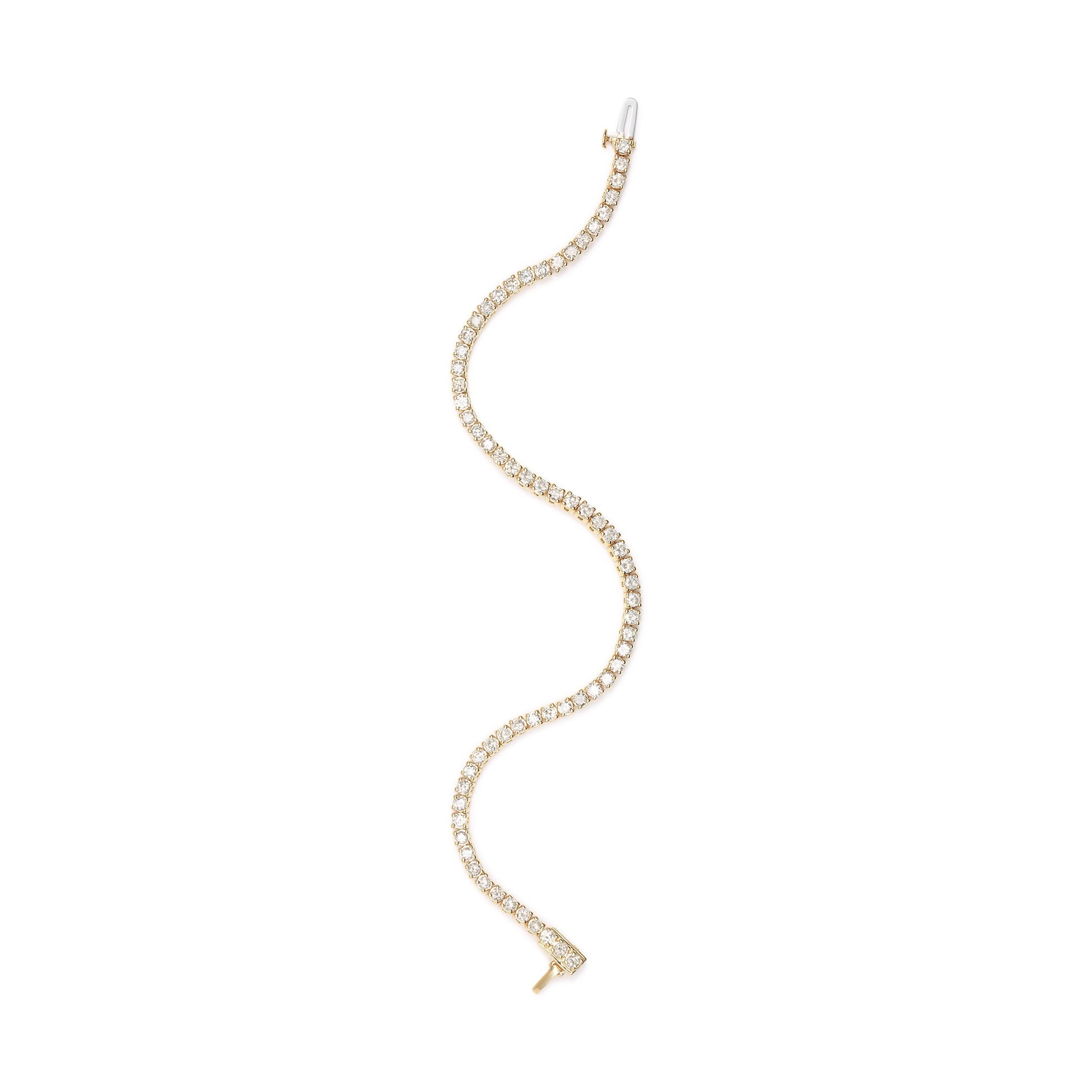 14K Yellow Gold 6.0 Cttw Classic 4 Prong Set Round Brilliant Cut Diamond Tennis Bracelet (K-L Color, VS2-SI1 Clarity) - 7.25" Bids.com