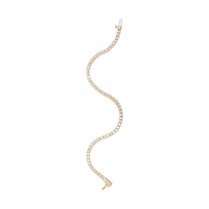 14K Yellow Gold 6.0 Cttw Classic 4 Prong Set Round Brilliant Cut Diamond Tennis Bracelet (K-L Color, VS2-SI1 Clarity) - 7.25" Bids.com