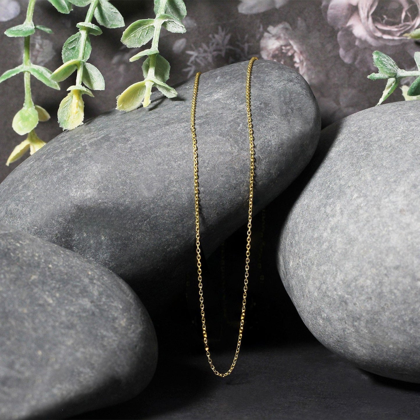 14k Yellow Gold Diamond Cut Cable Link Chain 0.8mm Bids.com