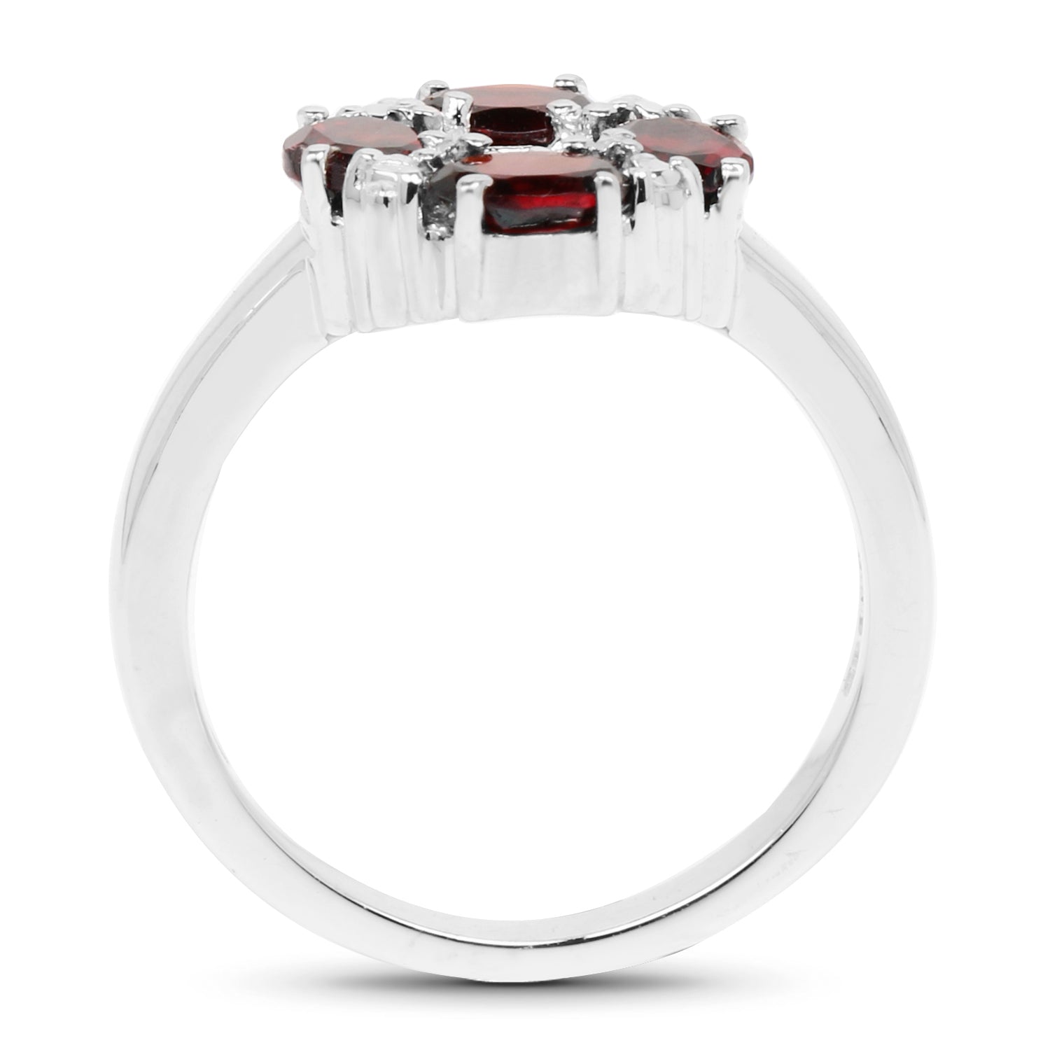 2.02 Carat Genuine Garnet & White Topaz .925 Sterling Silver Ring Bids.com