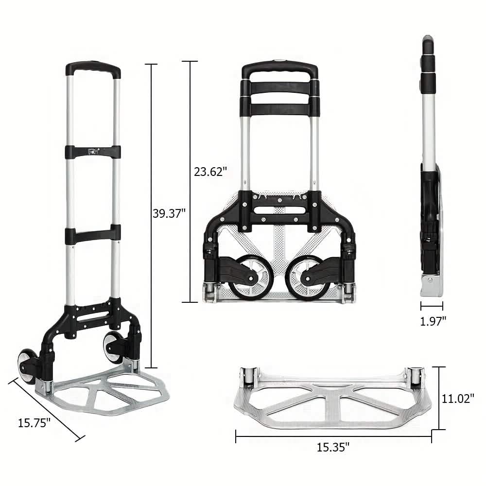 Folding Aluminum Hand Cart & Dolly – 165 lb Capacity | Lightweight & Portable DailySale