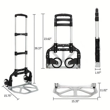 Folding Aluminum Hand Cart & Dolly – 165 lb Capacity | Lightweight & Portable DailySale