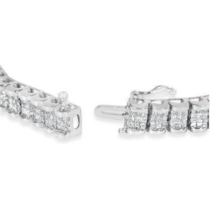 14K White Gold 5.00 Cttw Invisible Set Princess-Cut Diamond Belt and Buckle Tennis 7" Bracelet (H-I Color, SI1-SI2 Clarity) Bids.com