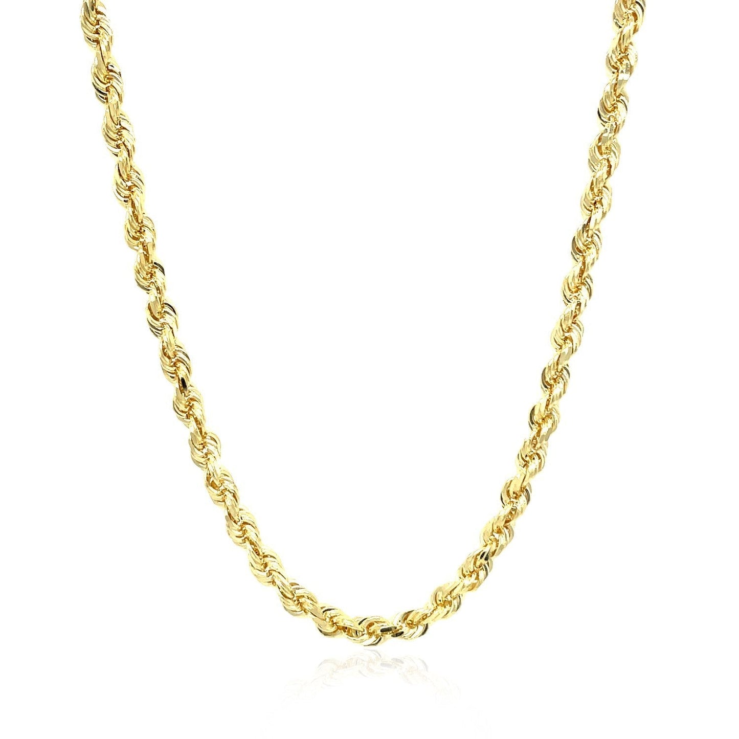 3.5mm 10k Yellow Gold Solid Diamond Cut Rope Chain Bids.com