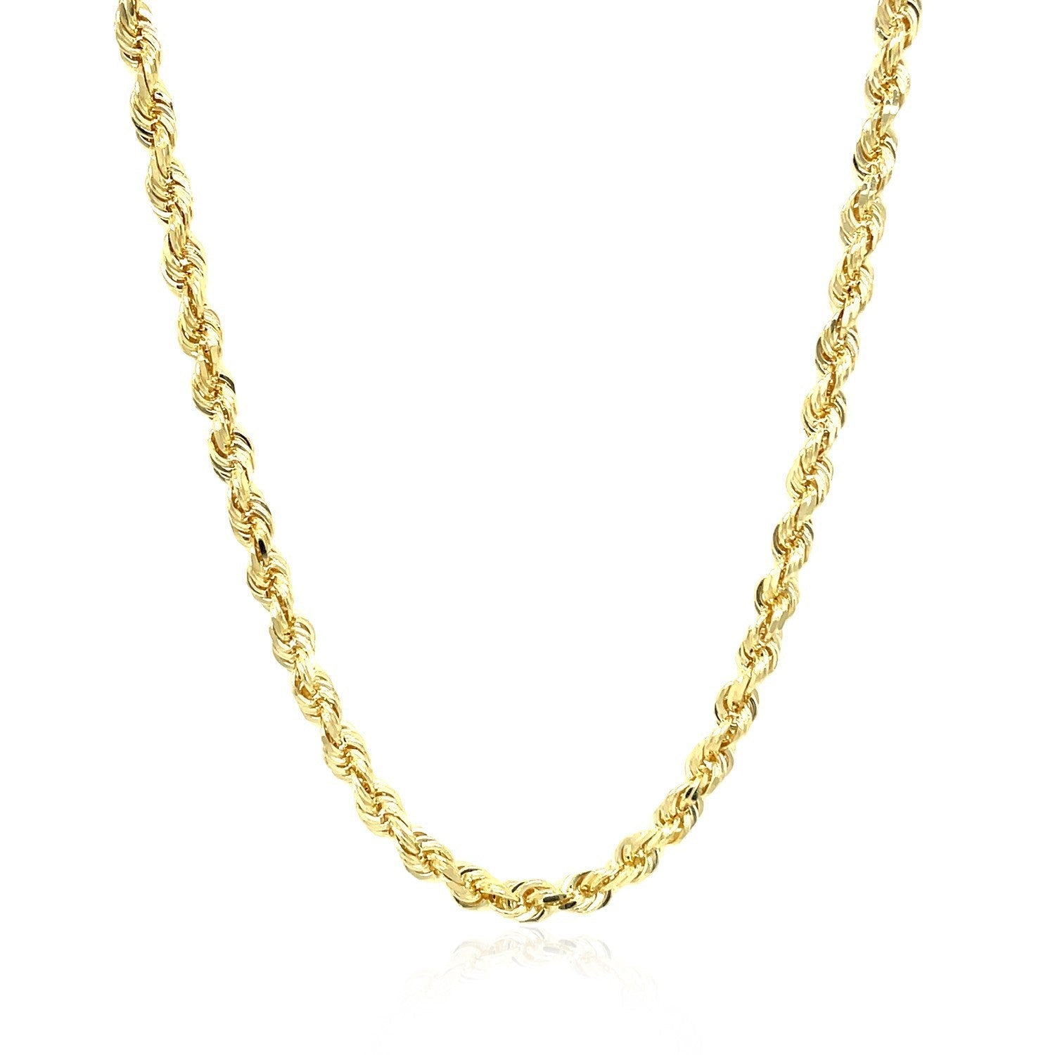 3.5mm 10k Yellow Gold Solid Diamond Cut Rope Chain Bids.com