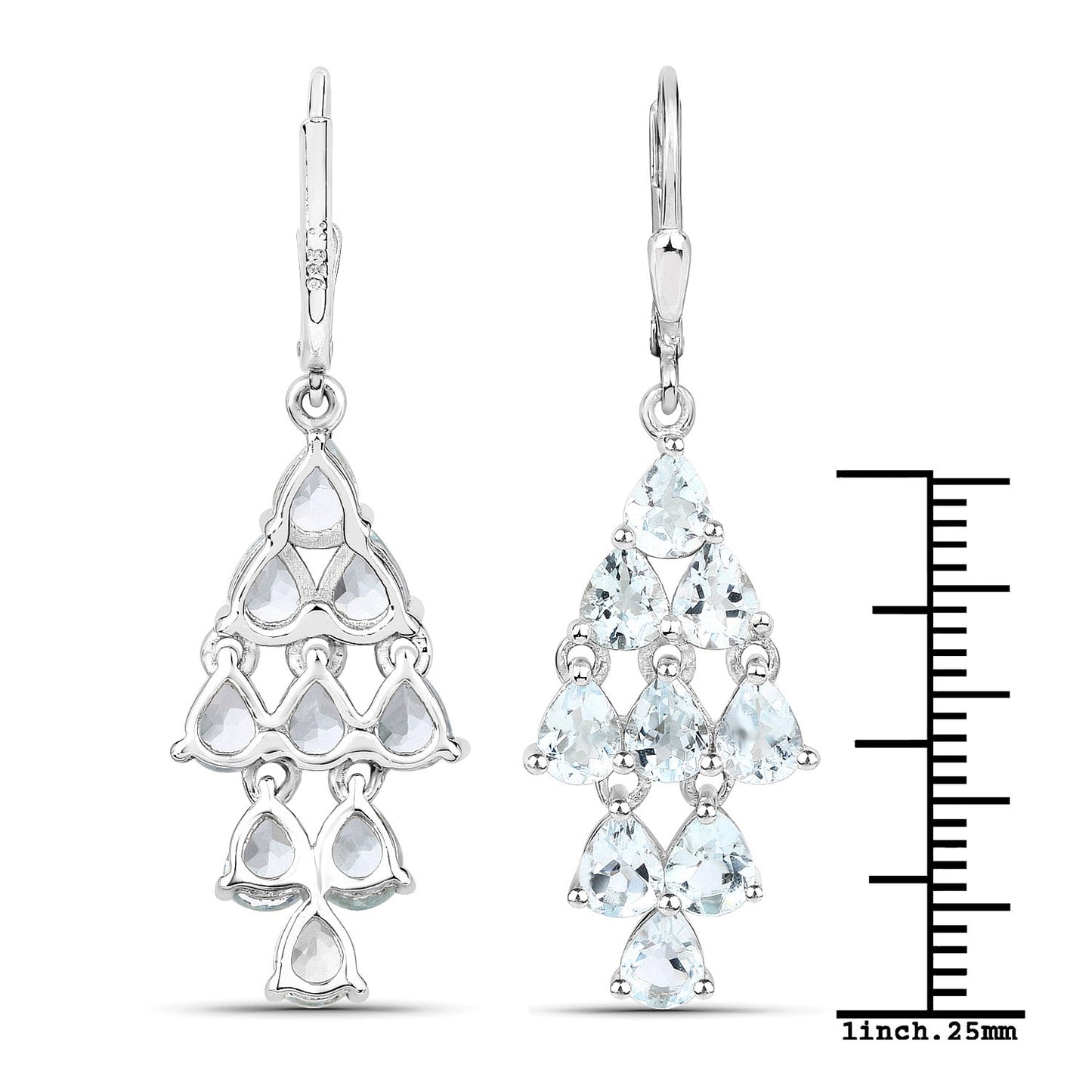 3.96 Carat Genuine Aquamarine .925 Sterling Silver Earrings Bids.com