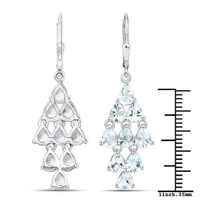 3.96 Carat Genuine Aquamarine .925 Sterling Silver Earrings Bids.com