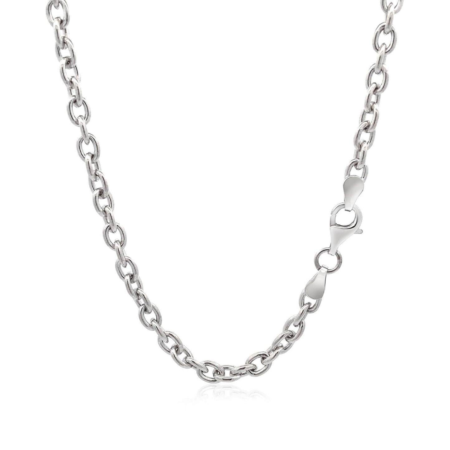 Sterling Silver Rhodium Plated Chain Bracelet with a Flat Heart Motif Station Bids.com