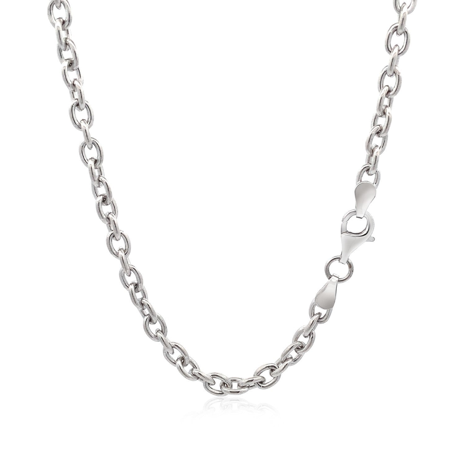 Sterling Silver Rhodium Plated Chain Bracelet with a Flat Heart Motif Station Bids.com